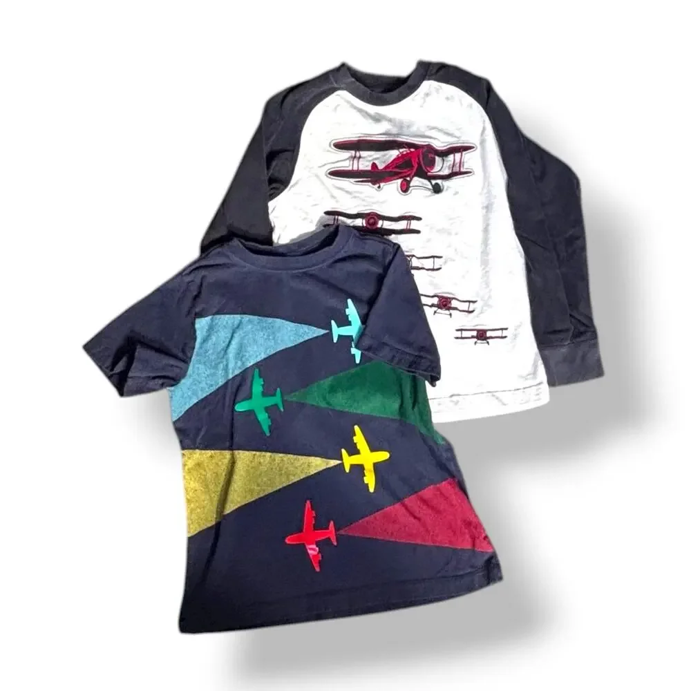Kids Airplane Tee Bundle Size 8 Gymboree Hanna Andersson Graphic Shirts Aviation